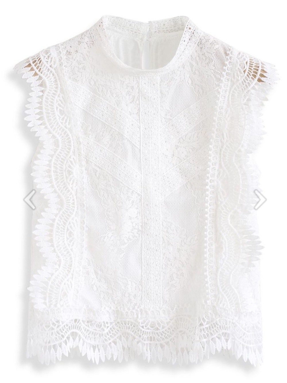 Chicwish-LACE IS MORE SLEEVELESS TOP IN WHITE-Size S